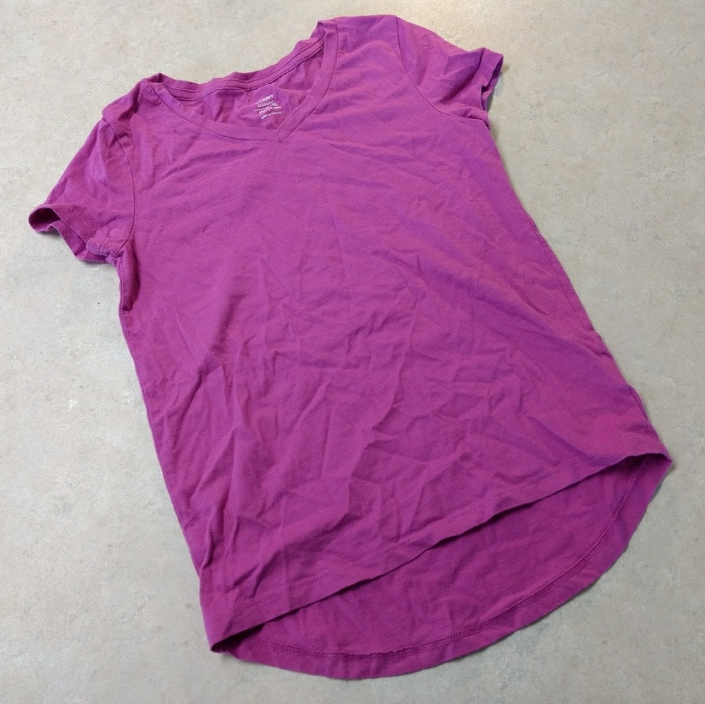 Girls Purple V Neck T-shirt | Old Navy